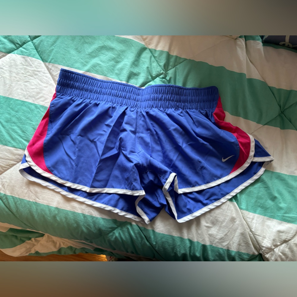 Bright purple and pink Nike running shorts size L